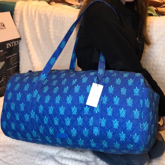 🐢Vera Bradley Large Travel Duffel Marine Turtles - Picture 4 of 8